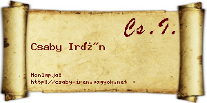 Csaby Irén névjegykártya