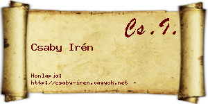 Csaby Irén névjegykártya