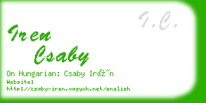 iren csaby business card